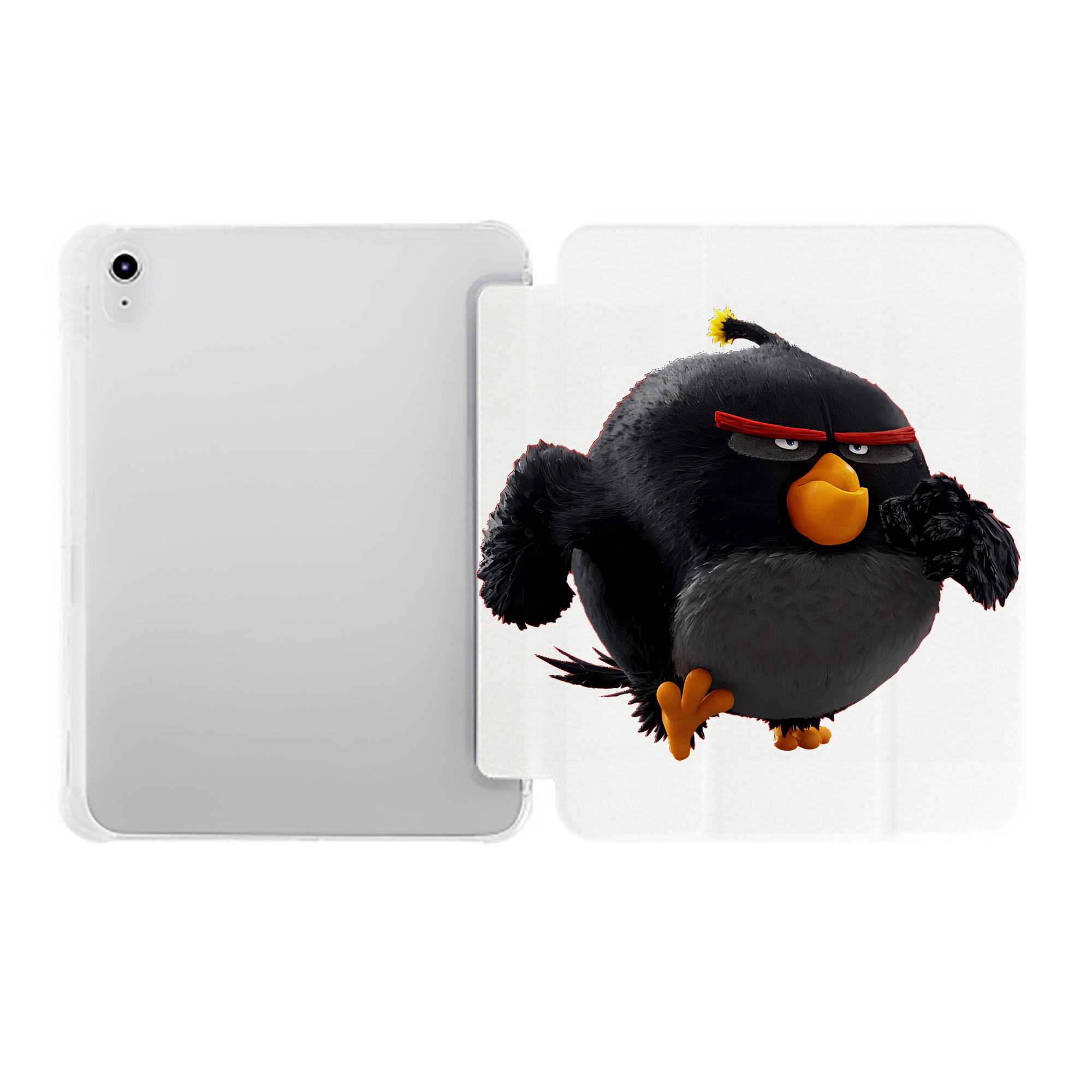 （画像用） Angry Birds アングリーバード IPad ケース ペン収納付き 三つ折りスタンド PUレザー×シリコン 対応機種9.5/10.5/10.9インチ